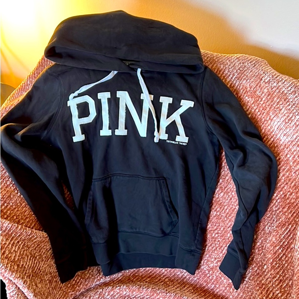 Black Victorias Secret Pink Pullover Hoodie